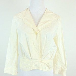 SEE BY CHLOE  COTTON  BUTTON FRONT snap self belt JACKET 6 made in Italy cream